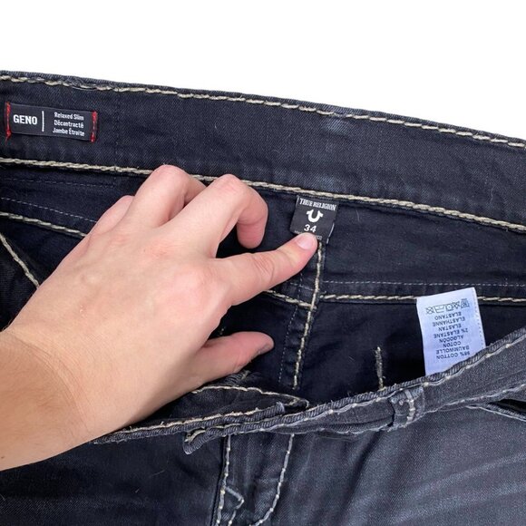 True Religion Jeans Size 34 GENO CABLESTITCH Black - Picture 7 of 7